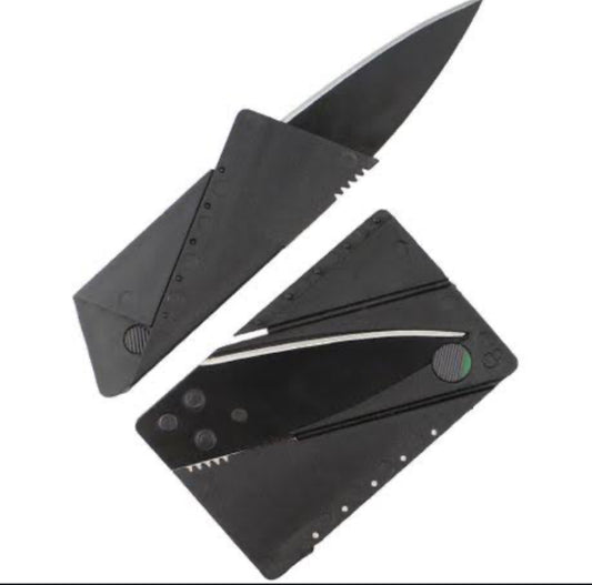 Credit card folding wallet safety knife